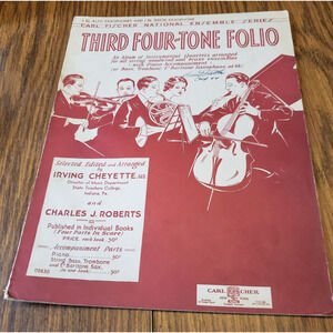 Third 4 Tone Folio Vintage Sheet Music Book for Quartet Ensemble Carl Fischer